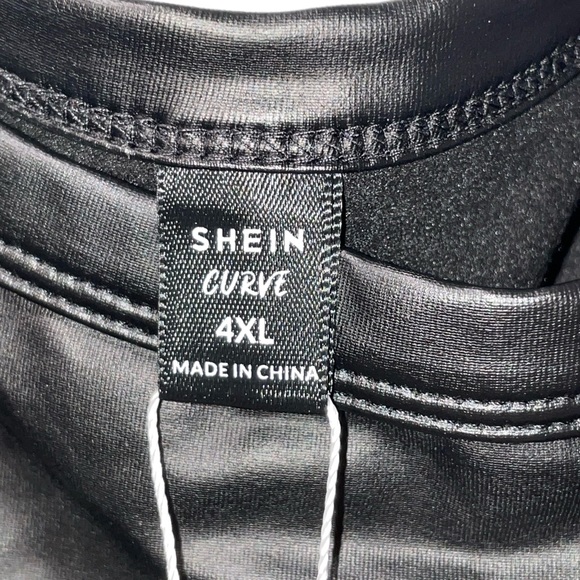 NWT Shein Curve Bodysuit Black wetlook Size 4XL - Picture 2 of 7